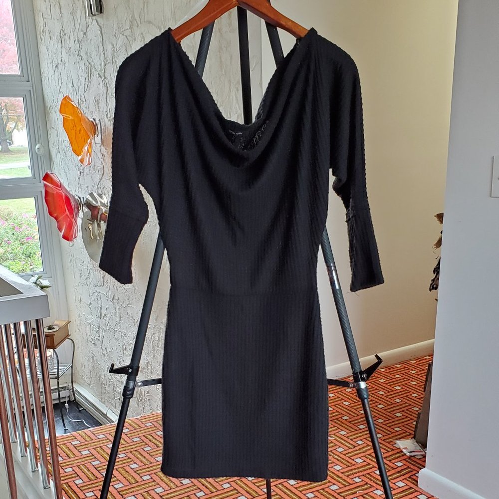 Win Win Cowl Neck Black Dress
